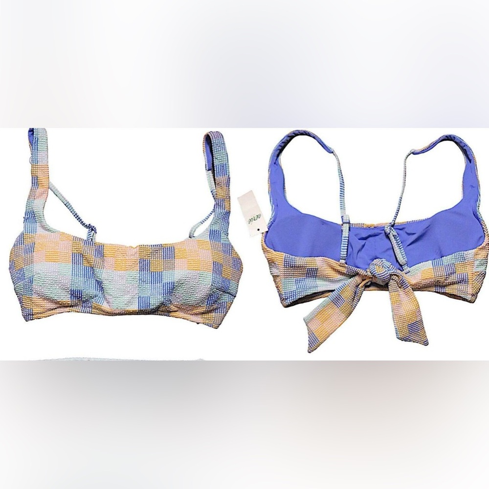 aerie Blue Multi-Pattern Textured Bikini Set - Picture 3 of 5